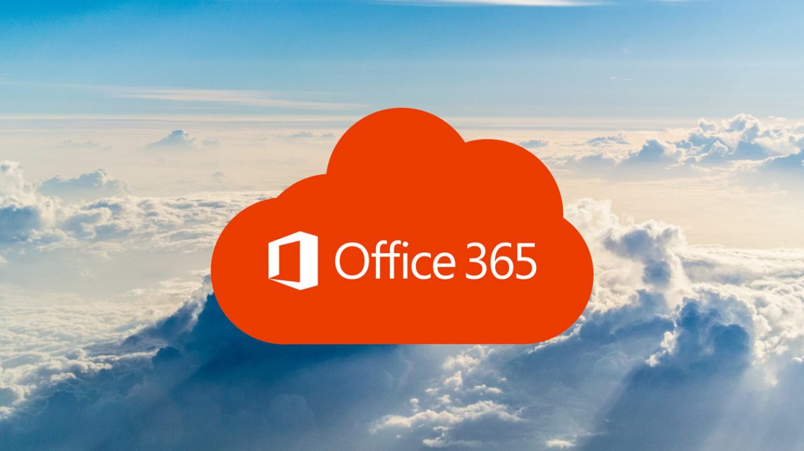 Office 365 in a cloud symbol on a sky background