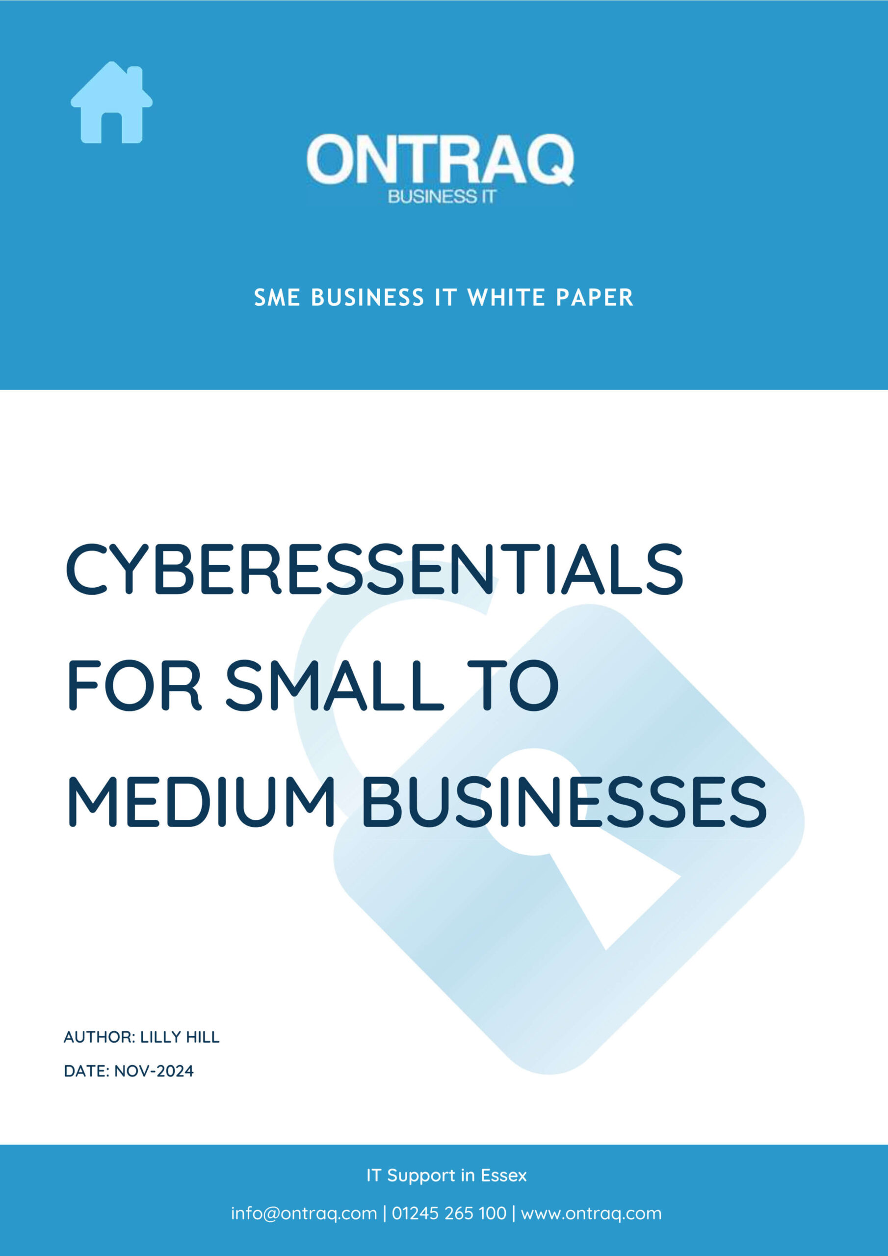 Front Cover: CyberEssentials for Small to Medium Businesses. Date: Nov-2024
